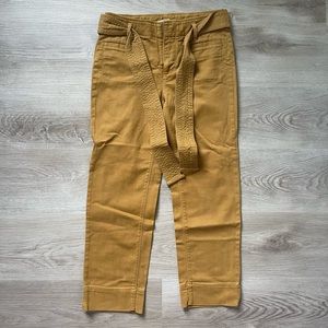 Petite size 0 Loft Yellow Paper Bag Crop Pants